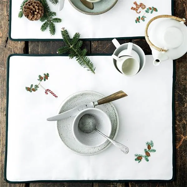 Langkilde & Søn - Weihnachtstischset mit Zuckerstange - 38 x 50 cm.