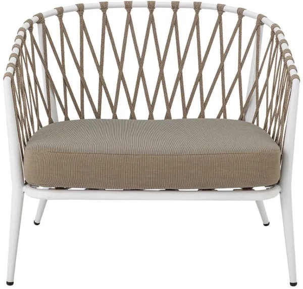 CREATIVE COLLECTION Cia Gartenstuhl mit Kissen - Polyester und weißes Metall