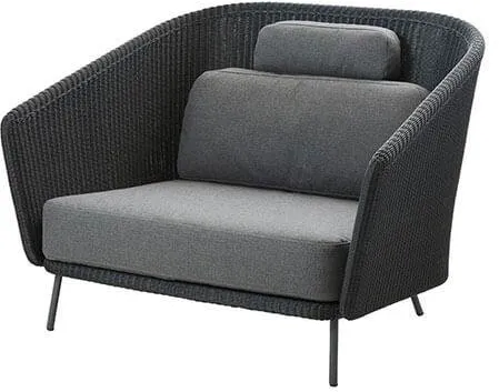 Cane-Line Mega Loungesessel - Grauer Rahmen und Kissenset