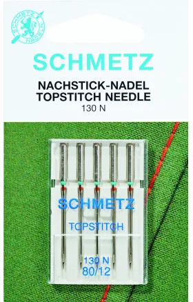 Schmetz Nähmaschinennadeln Topstich 130N Größe 90 - 5 Stk