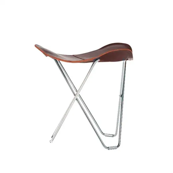 Cuero Pampa Flying Goose Hocker - Chromleder - Schokolade